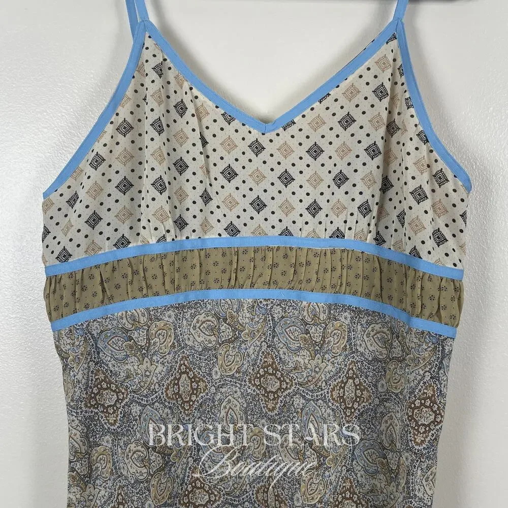 Rare Vintage Dress ALT ASO Lorelai Gilmore Girls Yellow Blue Pattern Paisley